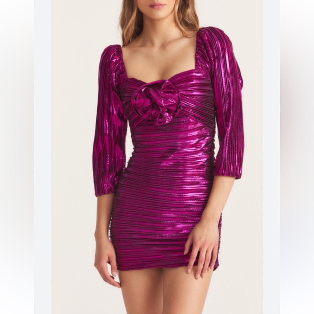 LoveShackFancy Thompson lamé mini dress